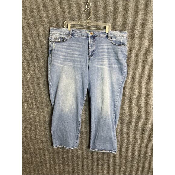 Jessica Simpson Womens Spotlight High Rise Straight Crop Jeans Plus Size 24W - Picture 1 of 13